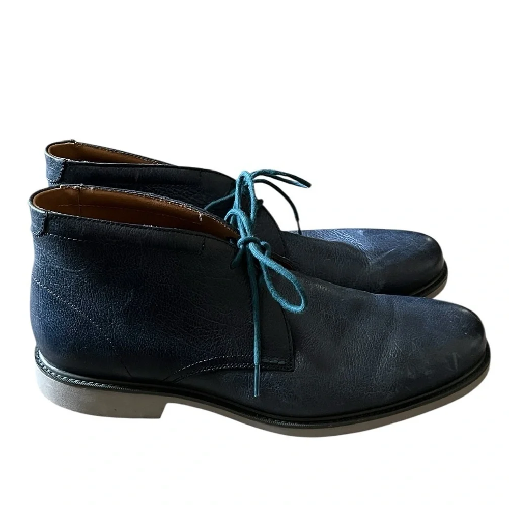 Cole Haan Grand.os blue leather lace up chukka boot